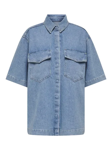 ONLSOPHIE Denimskjorte med sænkede skuldre til hverdagsbrug