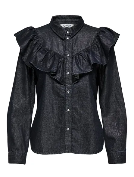 ONLINDIGO LS FRILL DNM SHIRT QYT NOOS