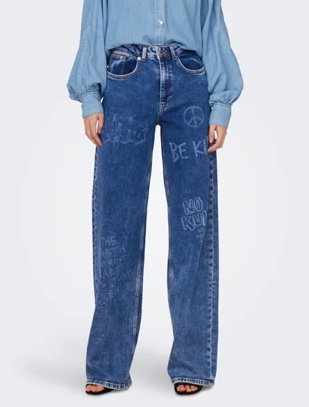 ONLJUICY HW WIDE PRINT DNM CRO