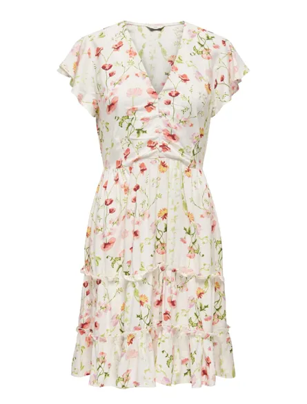 PGVIGGA Kleid mit V-Ausschnitt und Flügelärmeln, das für den Alltag geeignet ist