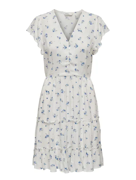 PGVIGGA Kleid mit V-Ausschnitt und Flügelärmeln, das für den Alltag geeignet ist