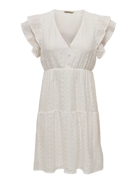 ONLHELENA Alltagskleid mit V-Ausschnitt und kurzen Ärmeln