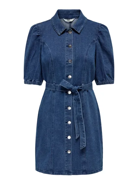 ONLVIBBE Kurzes Jeanskleid mit Puffärmeln
