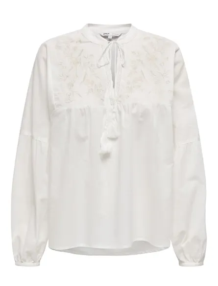 ONLLESSY Top med V-udskæring forbedret med lange ærmer