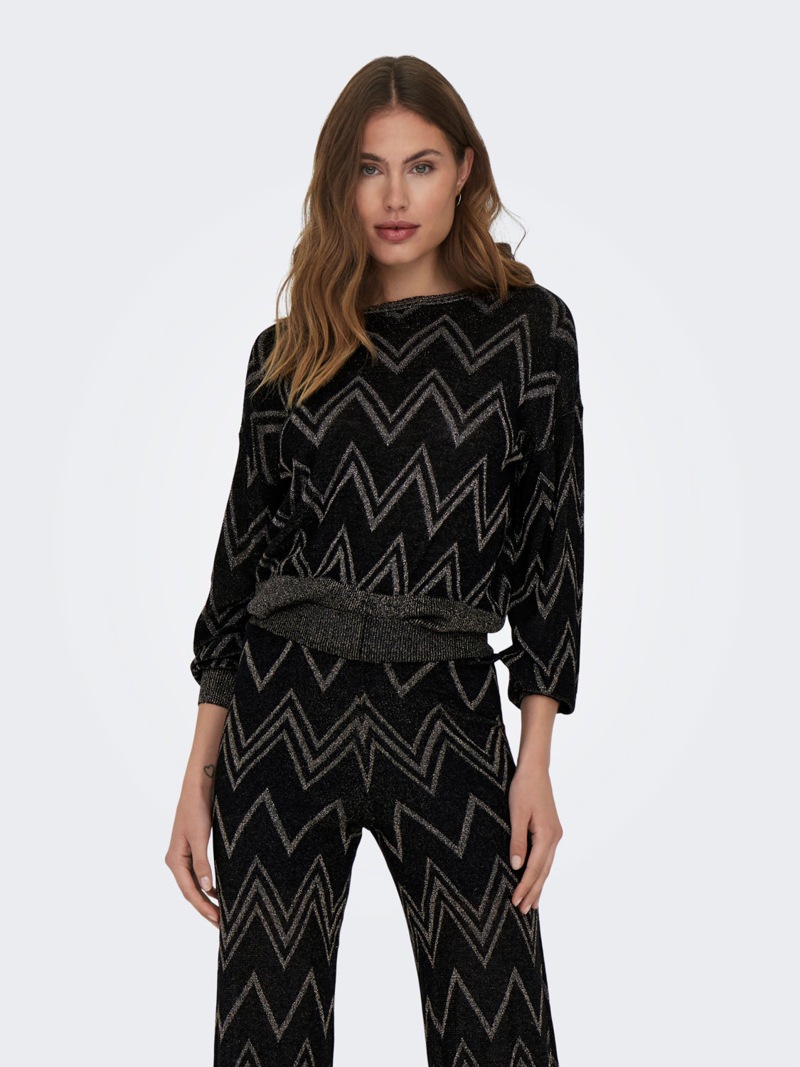 ONLNICOLE LIFE LS GLITTER O-NECK RP KNT