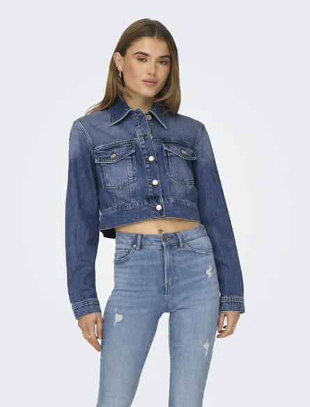 ONLHEATHER LS WAISTBAND DNM JACKET DCC