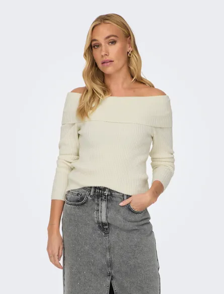 ONLKATIA LS OFF SHOULDER KNT NOOS