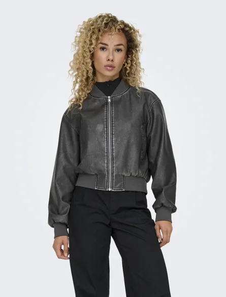 ONLJANE FAUX LEATHER WASHED BOMBER OTW