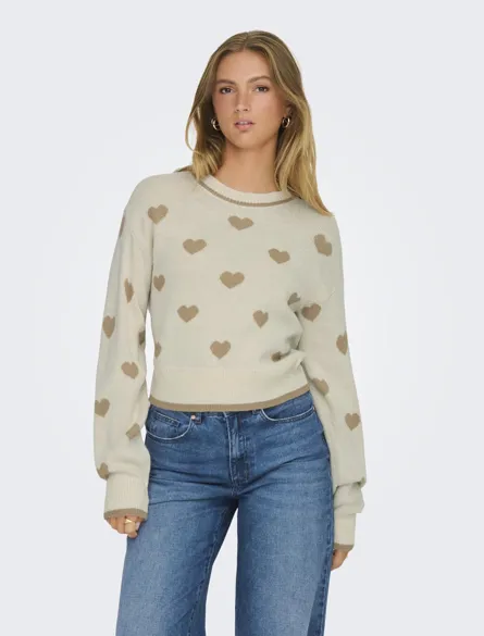 JDYROMANCE L/S JACQ. PULLOVER KNT NOOS