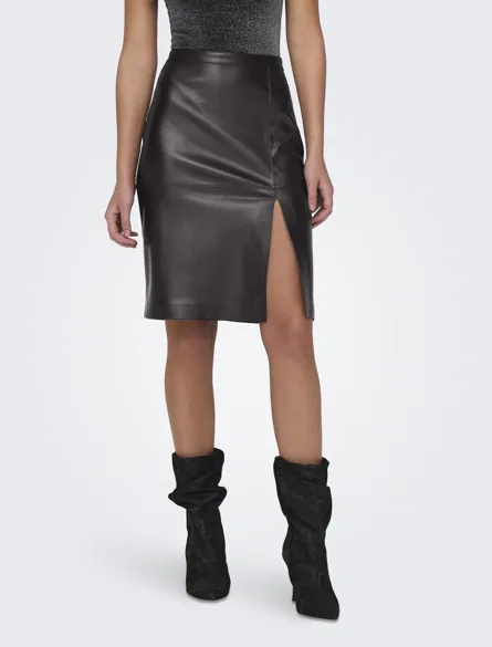 ONLOLINE Gecoate midirok met split