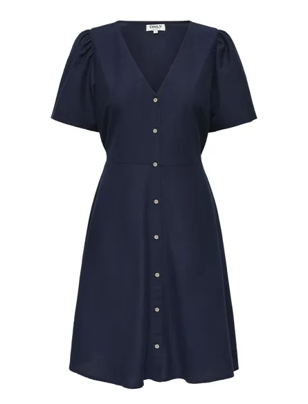 ONLVITA Regular Fit Kleid mit Cutline an der Taille und Volumenärmeln