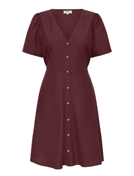 ONLVITA Regular Fit Kleid mit Cutline an der Taille und Volumenärmeln