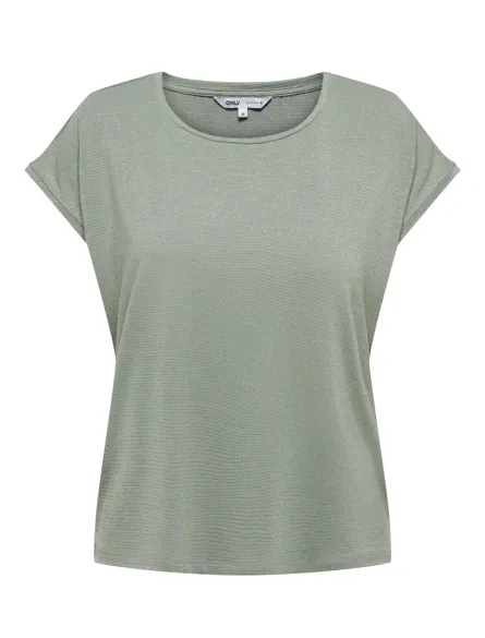 ONLCLAUDIA Basic Top mit V-Ausschnitt und Glitzer-Detail