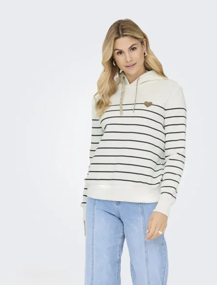 ONLADELLE L/S STRIPE HOOD SWT NOOS