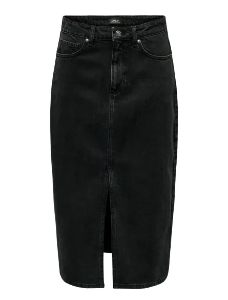 ONLBIANCA Midi denim rok met split aan de voorkant