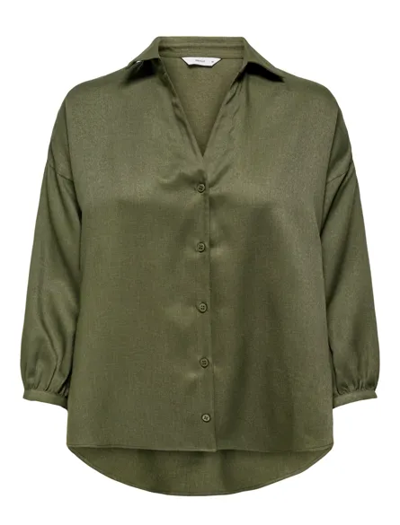 PGLULU LIFE 3/4 LOOSE SHIRT WVN