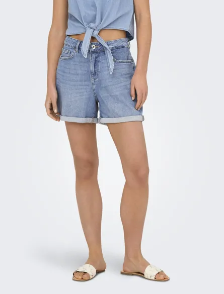 ONLJOSEPHINE Jeansshorts mit normaler Passform und Gürtelschlaufen
