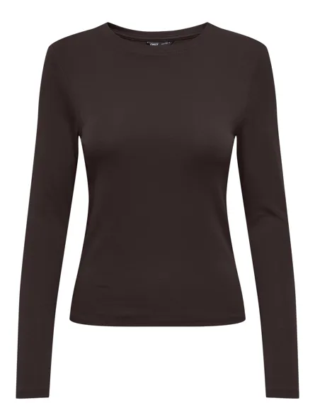 ONLRILEY Strakke O-halstop met lange mouwen