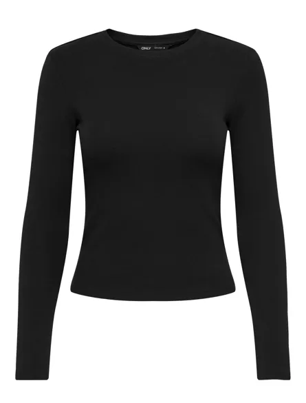ONLRILEY Basic Top mit O-Ausschnitt und langen Ärmeln für junge Frauen