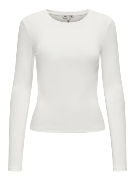 ONLRILEY Basic Top mit O-Ausschnitt und langen Ärmeln für junge Frauen