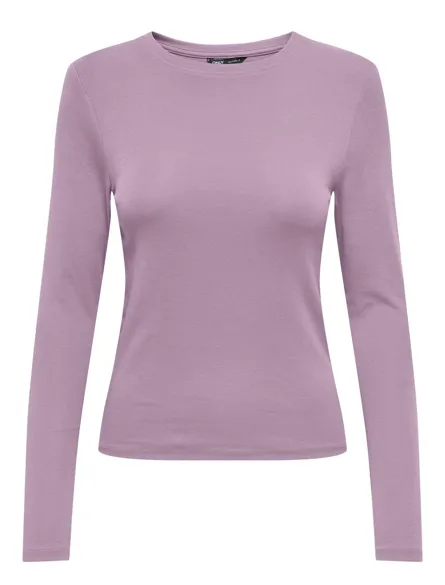 ONLRILEY Basic Top mit O-Ausschnitt und langen Ärmeln für junge Frauen