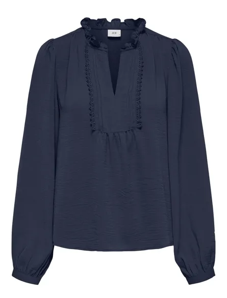 JDYRACHEL LIFE L/S PINTUCK TOP WVN NOOS