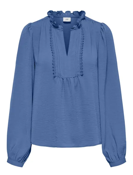 JDYRACHEL LIFE L/S PINTUCK TOP WVN NOOS