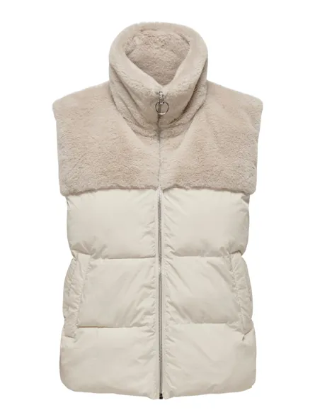 ONLWANJA FUR PUFFER MIX WAISTCOAT OTW OS