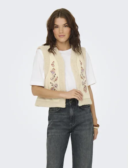 ONLFRIDA FLOWER EMB. WAISTCOAT CS OTW