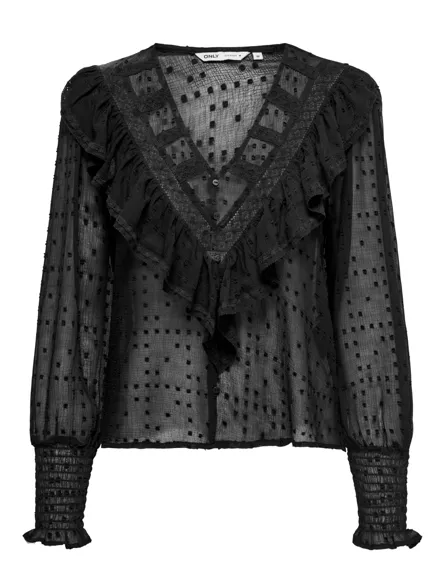 ONLELEANOR Schickes Top mit V-Ausschnitt und langen Ärmeln