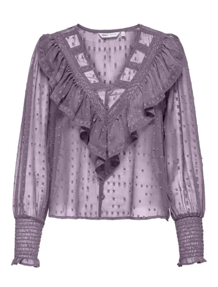 ONLELEANOR Schickes Top mit V-Ausschnitt und langen Ärmeln