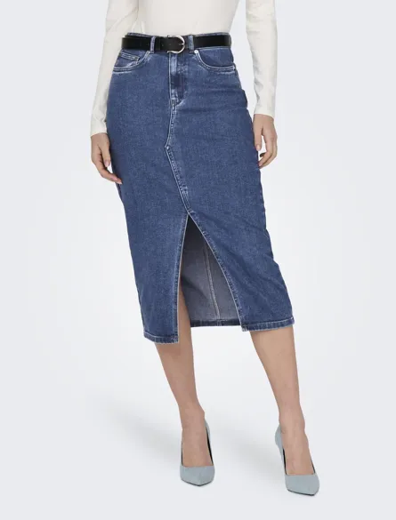 ONLSIRI Midi-rok met split aan de voorkant