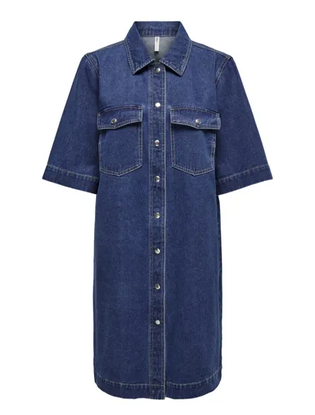 ONLBELLE Kurzes Jeanskleid mit Brusttaschen