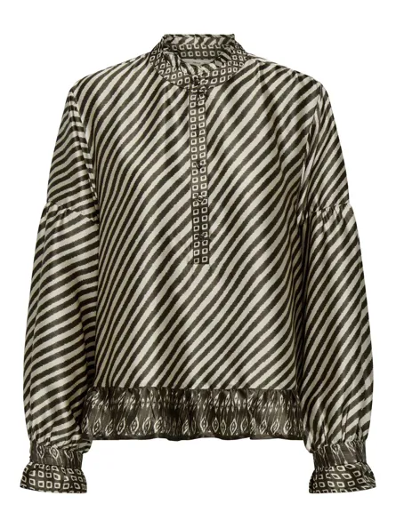 PGVICTORIA SATEEN L/S TOP WVN