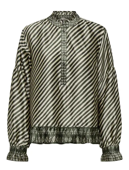 PGVICTORIA SATEEN L/S TOP WVN