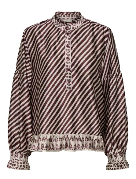 PGVICTORIA SATEEN L/S TOP WVN