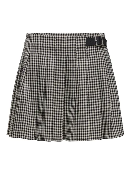 ONLCATH PLISSE CHECK SKIRT XT WVN