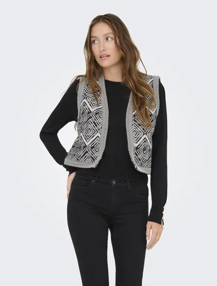 ONLLILAH S/L JAQUARD VEST PNT CS
