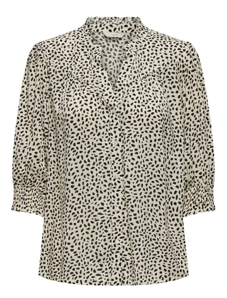 ONLRAYA Feminin skjorte med regular fit og 3/4 ærmer