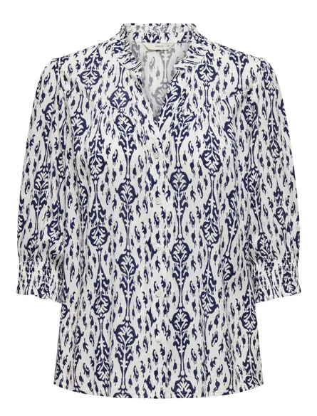 ONLRAYA Vrouwelijk overhemd met normale pasvorm en 3/4 mouwen