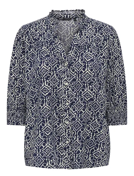ONLRAYA Feminin skjorte med regular fit og 3/4 ærmer
