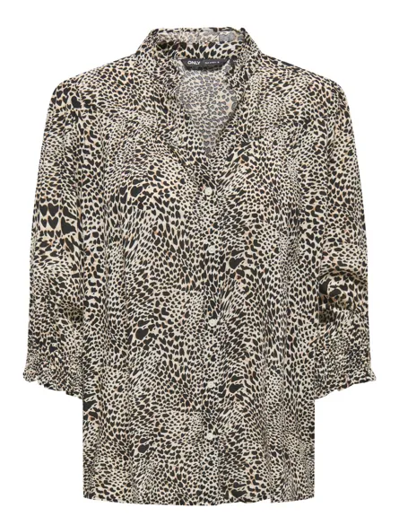 ONLRAYA Feminin skjorte med regular fit og 3/4 ærmer