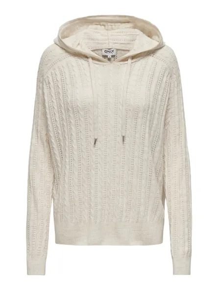 ONLTESSA CABLE HOOD PULLOVER EX KNT