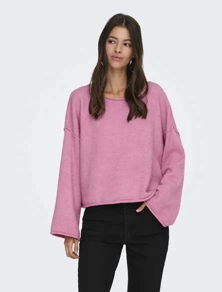 JDYRUE LIFE L/S BOAT NECK PULL KNT NOOS