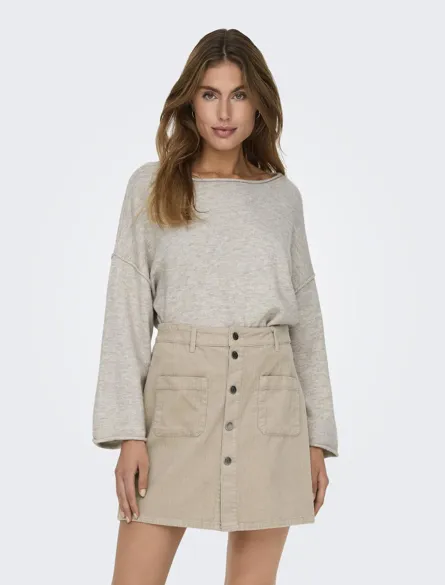 JDYRUE LIFE L/S BOAT NECK PULL KNT NOOS