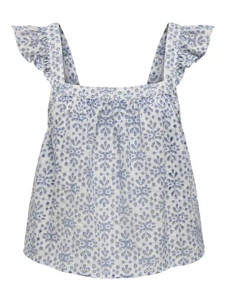 PGDITTE Top mit quadratischem Ausschnitt und Schleifendetail in normaler Passform