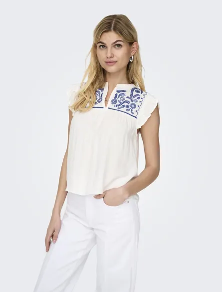 ONLVESTINE S/S TOP WVN NOOS