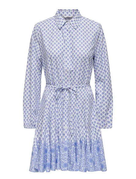 PGFINEA Regular Fit Kleid mit langen Ärmeln und Gürtel in der Taille