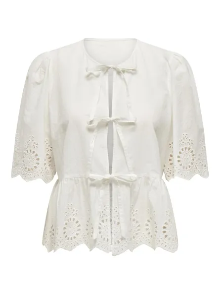 PGKAMILLE Basic top med V-hals og korte ærmer for regular pasform