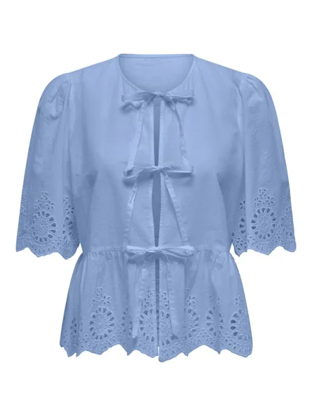 PGKAMILLE Basic top med V-hals og korte ærmer for regular pasform